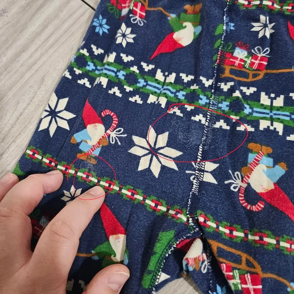 Hanna Andersson Pajama Set Christmas Gnome Long Sleeve Blue Red Boys 6-7